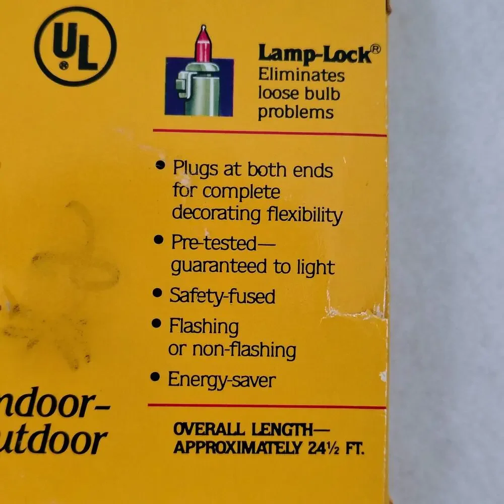 Kodak Color of Christmas 50 Light Extra Bright Add-A-Set 24' NEW Vintage 1991